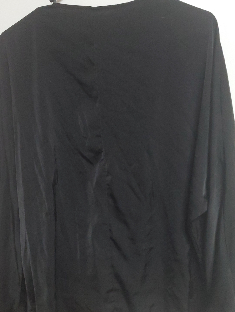Silk Black Tie-Front Open Cardigan - Picture 5 of 8